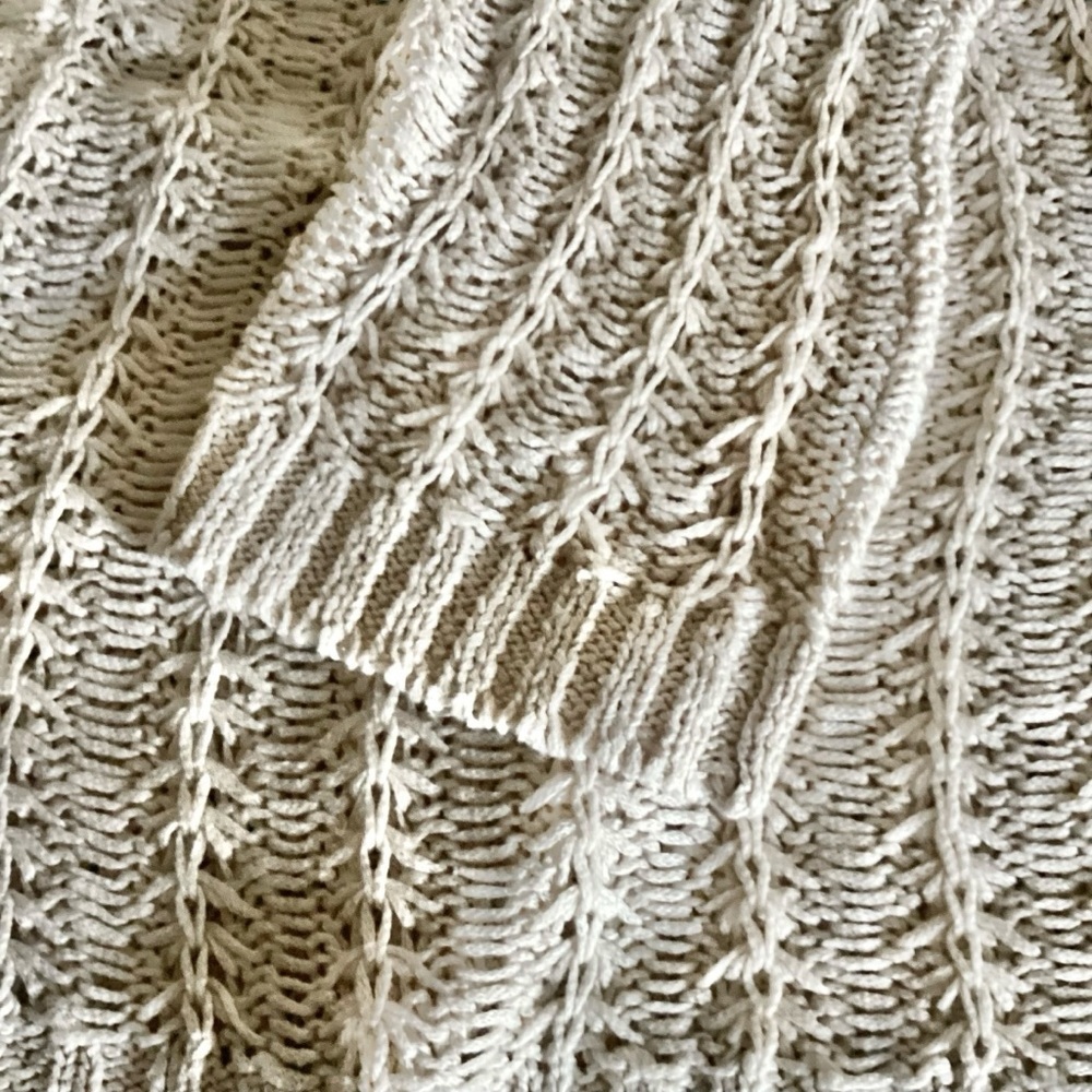 Eddie Bauer Cream Open-Front 100% Linen Knit Sweater Cardigan Women’s Size XL - Picture 7 of 16